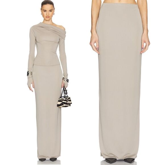 Helsa Dresses & Skirts - NEW HELSA Matte Jersey Slim Skirt in Oyster